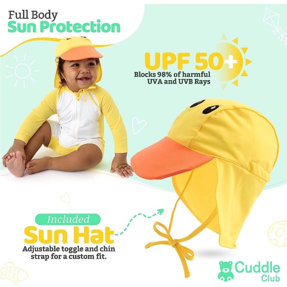 Cuddle Club Yellow Duck Baby Sun Hat | UPF 50+ Sun Protection EUC - Picture 2 of 3